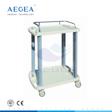 AG-LPT005A ABS 2 couche hôpital instrument service utilitaire chariots en plastique chariot